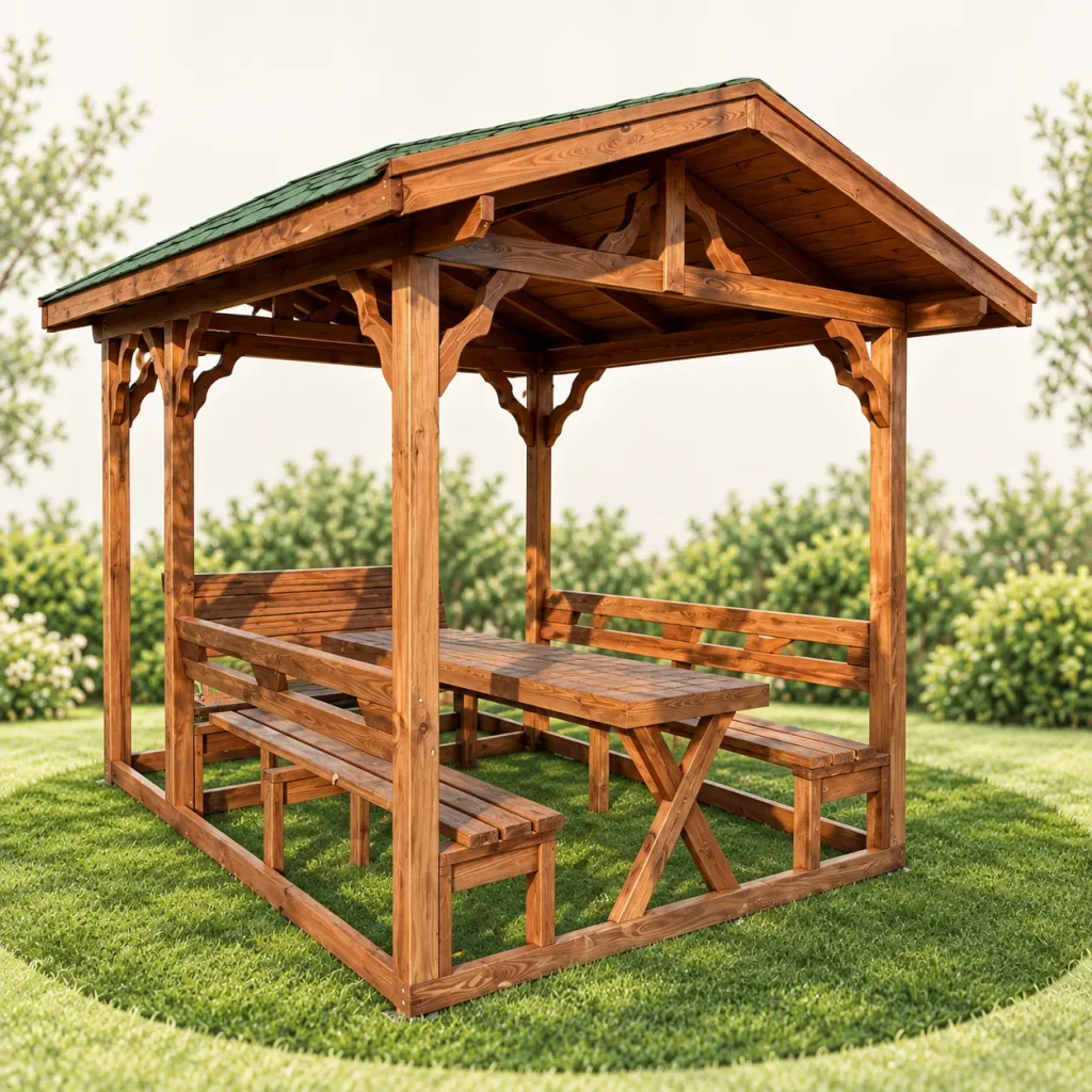 Salıncaklı Çatılı Piknik Masası - görünüm 1