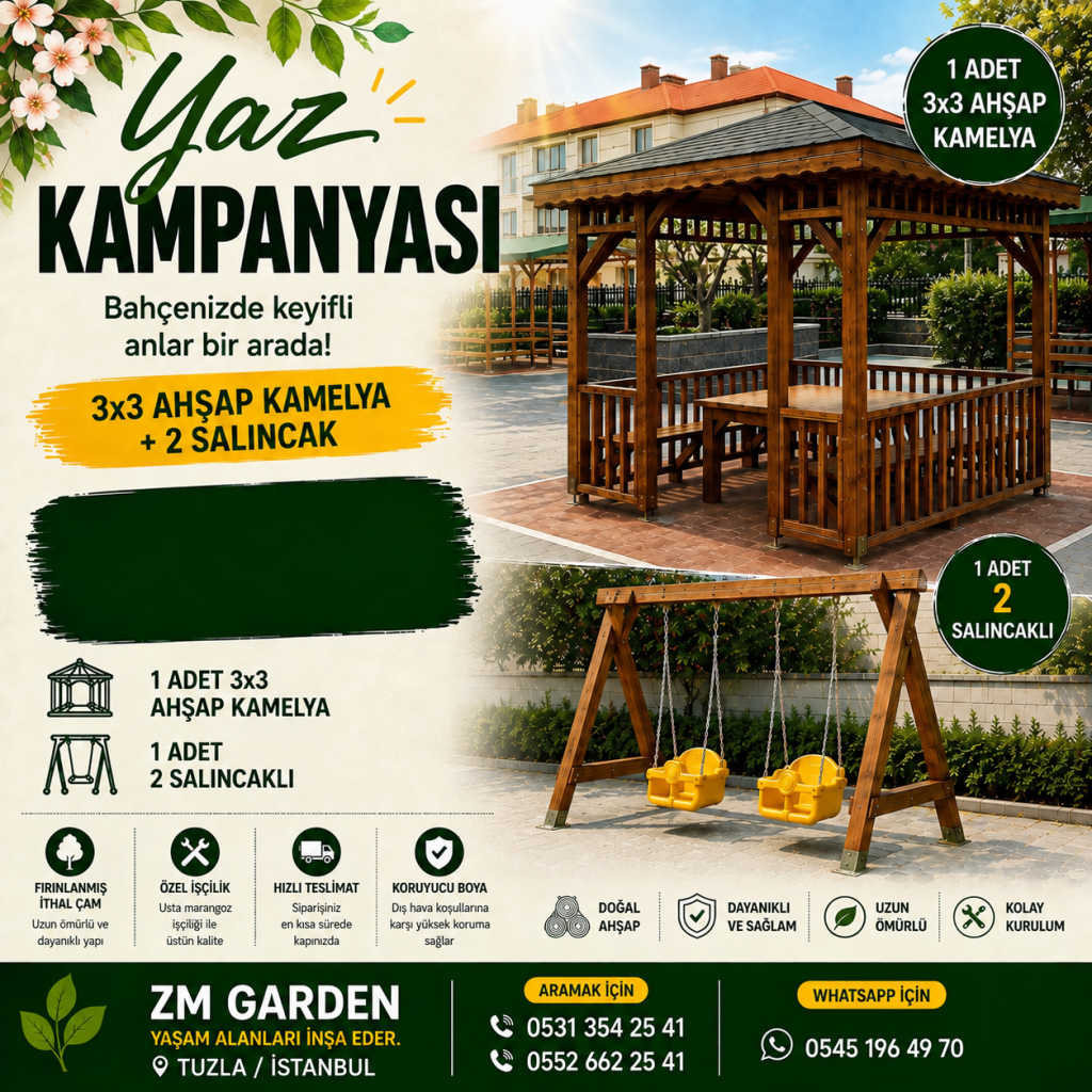 3×3 Kamelya ve Çift Salıncak Seti