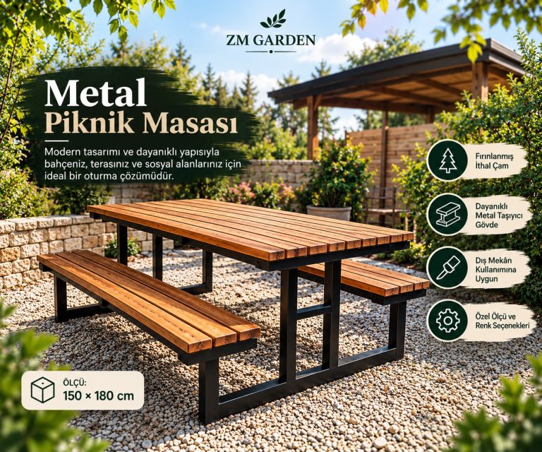 Metal Piknik Masası - görünüm 1